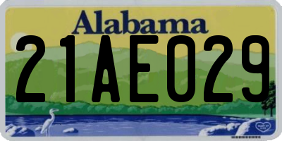 AL license plate 21AE029