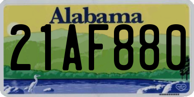 AL license plate 21AF880