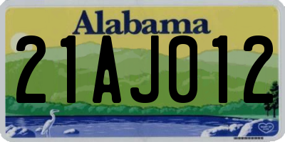 AL license plate 21AJ012