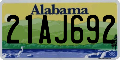 AL license plate 21AJ692
