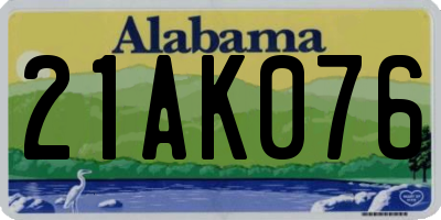 AL license plate 21AK076