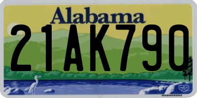AL license plate 21AK790