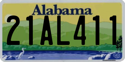 AL license plate 21AL411
