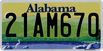 AL license plate 21AM670