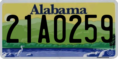 AL license plate 21AO259