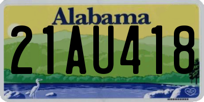 AL license plate 21AU418