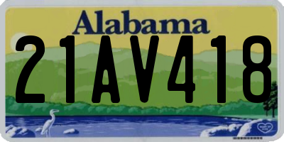 AL license plate 21AV418
