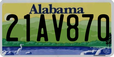 AL license plate 21AV870