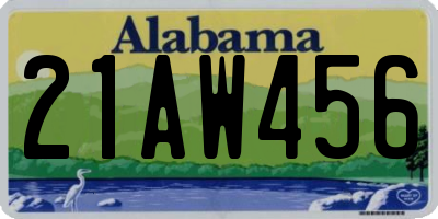 AL license plate 21AW456