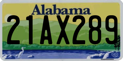 AL license plate 21AX289