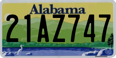 AL license plate 21AZ747