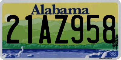 AL license plate 21AZ958