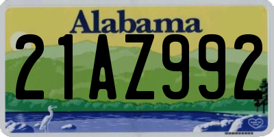 AL license plate 21AZ992