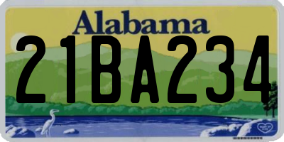 AL license plate 21BA234