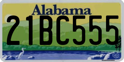 AL license plate 21BC555
