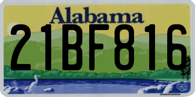 AL license plate 21BF816