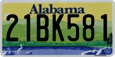 AL license plate 21BK581