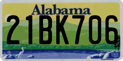 AL license plate 21BK706