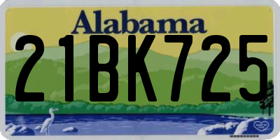 AL license plate 21BK725