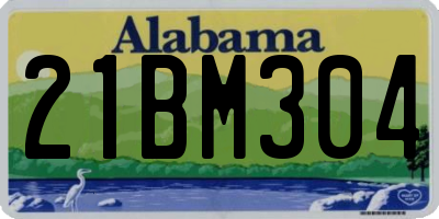 AL license plate 21BM304