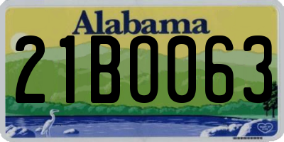 AL license plate 21BO063