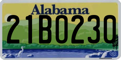 AL license plate 21BO230