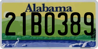 AL license plate 21BO389