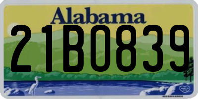 AL license plate 21BO839