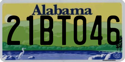 AL license plate 21BT046