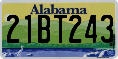 AL license plate 21BT243