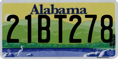 AL license plate 21BT278