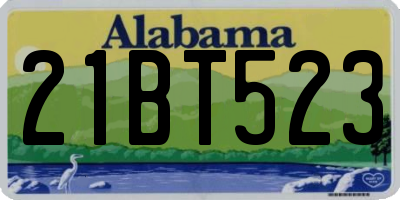 AL license plate 21BT523
