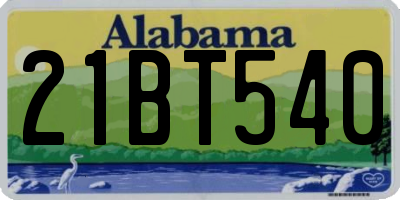 AL license plate 21BT540