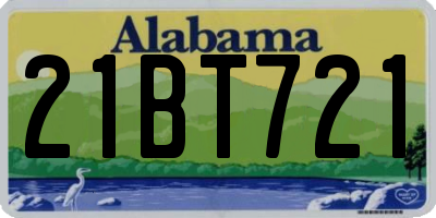 AL license plate 21BT721