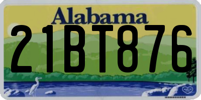 AL license plate 21BT876