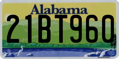 AL license plate 21BT960