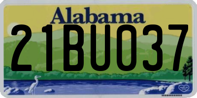 AL license plate 21BU037