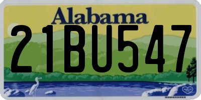 AL license plate 21BU547