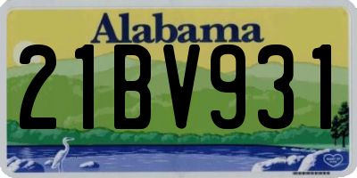 AL license plate 21BV931