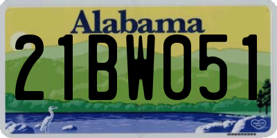 AL license plate 21BW051