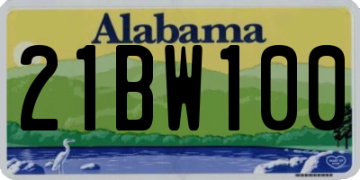 AL license plate 21BW100