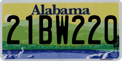 AL license plate 21BW220