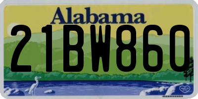 AL license plate 21BW860
