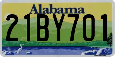 AL license plate 21BY701