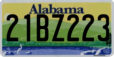 AL license plate 21BZ223