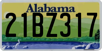 AL license plate 21BZ317
