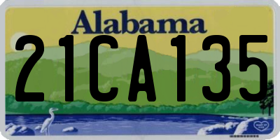AL license plate 21CA135
