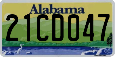 AL license plate 21CD047