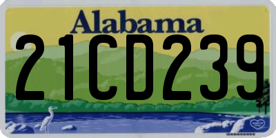 AL license plate 21CD239