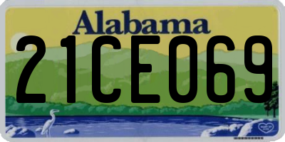 AL license plate 21CE069